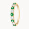 ANILLO MEDIA ALIANZA CARRIL ESMERALDAS 3MM Y DIAMANTES