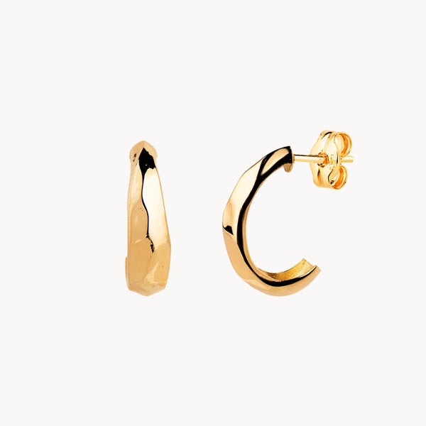 POLISHED FINISH BRAIDED HOOP EARRINGS