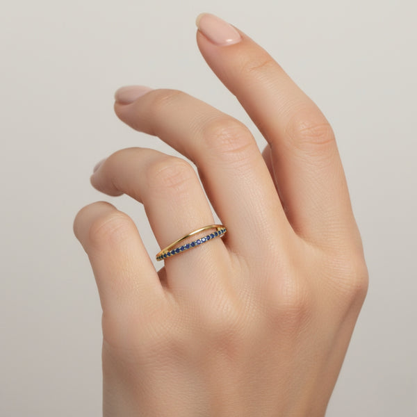 ANILLO DOBLE ARO ZAFIROS BEVERLY