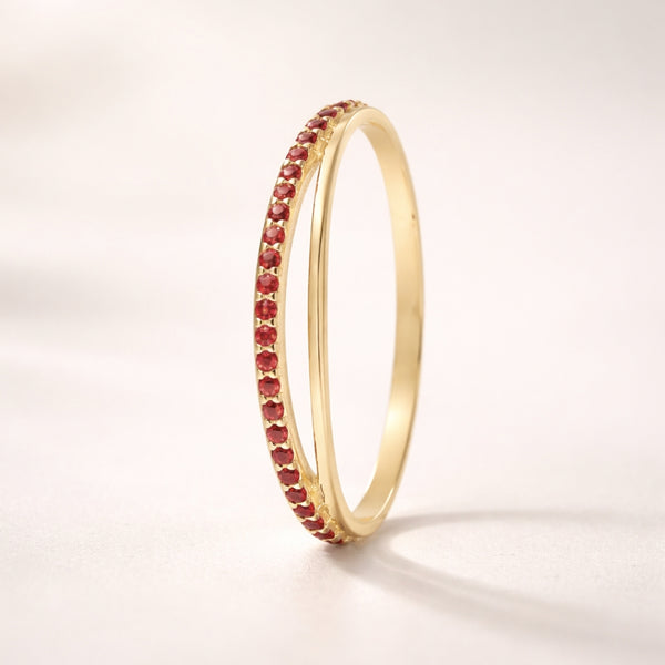 ANILLO DOBLE ARO RUBIES BEVERLY