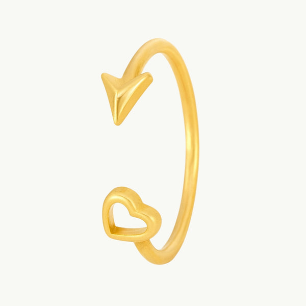 ANILLO ABIERTO CORAZON Y FLECHA LIVIA