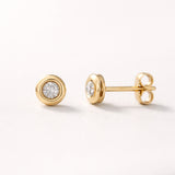 PENDIENTES CON DIAMANTE CHATON 0.20 QUILATES PUNTO DE LUZ