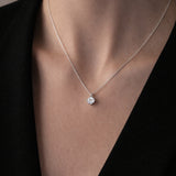 ANHÄNGER MIT KRALLENFASSUNG DIAMANT RHOMBUS 0,25 KARAT LICHTPUNKT