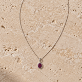 RUBY PENDANT WITH DIAMOND HALO