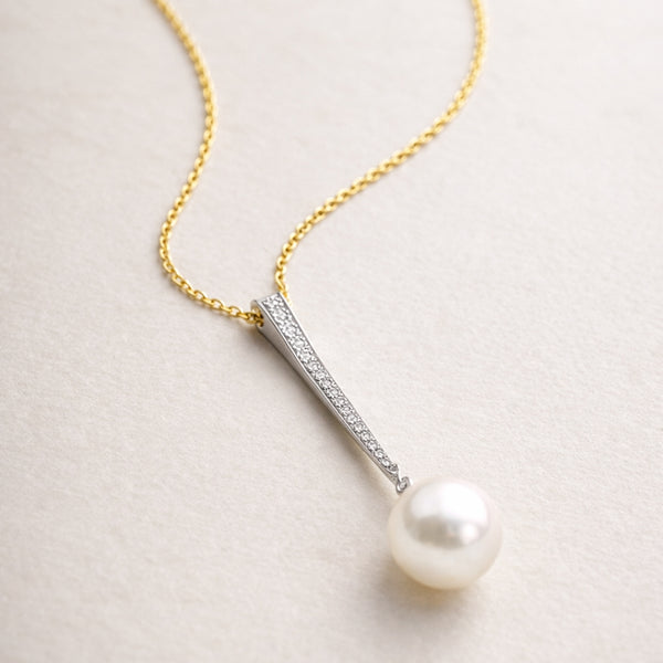 COLAR PÉROLA E DIAMANTES AMALIE