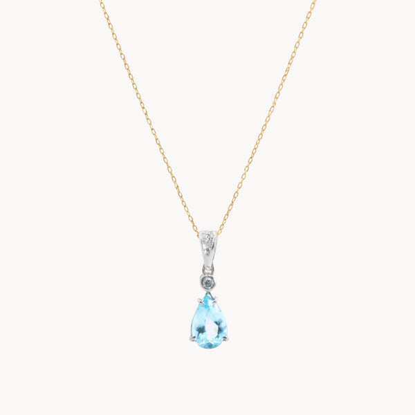 OLENA AQUAMARINE AND DIAMOND PENDANT