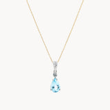 PENDENTE DE ÁGUA-MARINHA E DIAMANTES OLENA