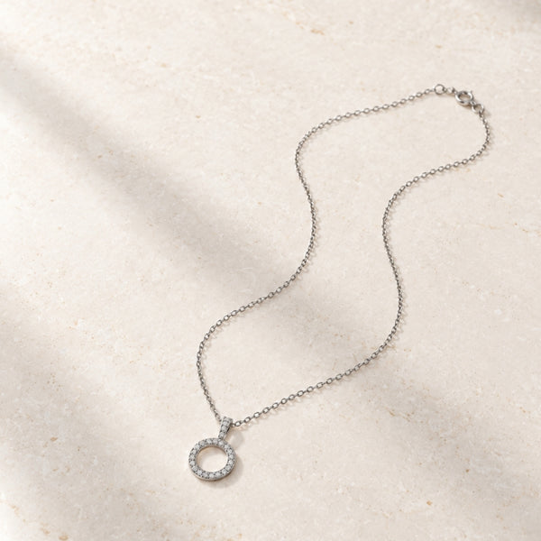 COLGANTE ARO CON DIAMANTES EN PAVE