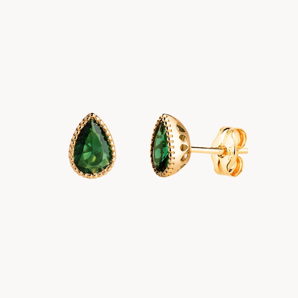 PENDIENTES GOTA CIRCONITA VERDE