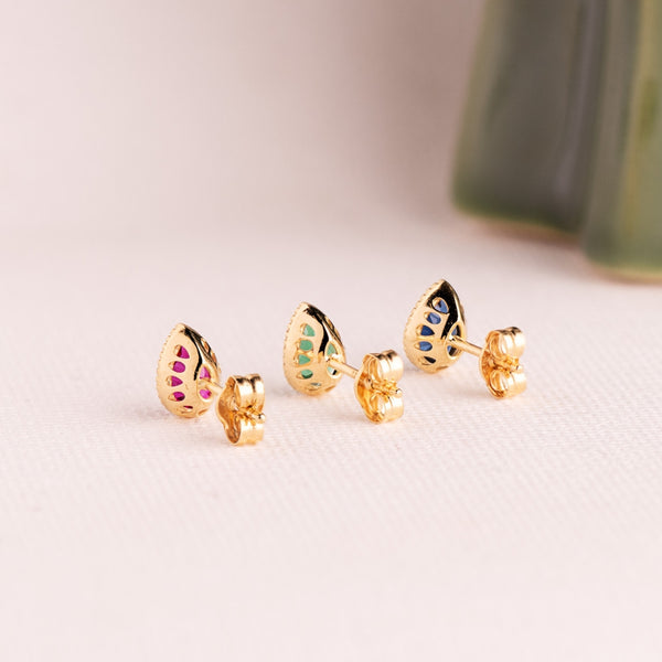 PENDIENTES GOTA CIRCONITA ROJA