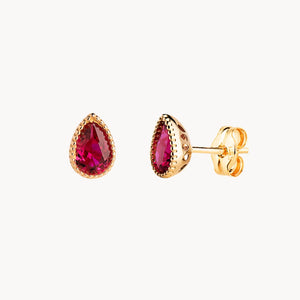 PENDIENTES GOTA CIRCONITA ROJA
