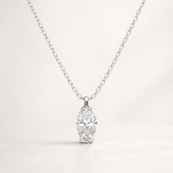 COLGANTE DIAMANTE CREADO 0.74 QUILATES MARQUISE CERTIFICADO IGI