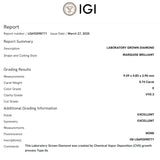 COLGANTE DIAMANTE CREADO 0.74 QUILATES MARQUISE CERTIFICADO IGI