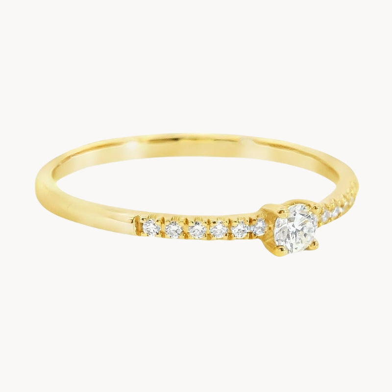ANILLO SOLITARIO CON DIAMANTES 0.15 QUILATES MABELLE