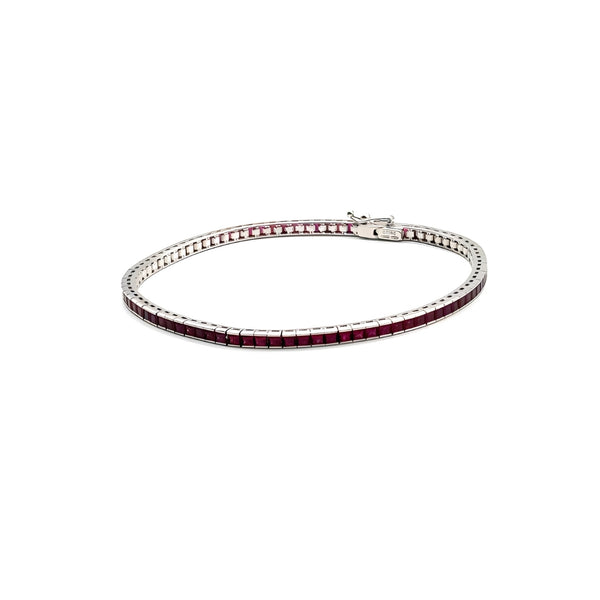 RIVIERE BRACELET WITH RED ZIRCONIAS