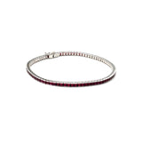 PULSERA RIVIERE CON CIRCONITAS ROJAS