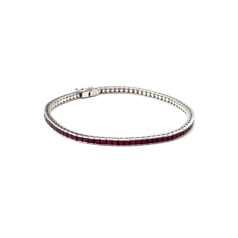 BRACELET RIVIERE AVEC ZIRCONIES ROUGES