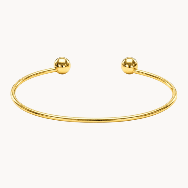 PULSERA RIGIDA ABIERTA CON BOLAS