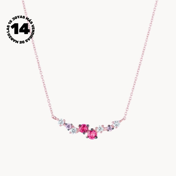 COLLIER TOPAZE ROSE, AMÉTHYSTE ET DIAMANTS ROSE