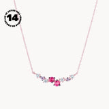 PINK TOPAZ, AMETHYST AND ROSE DIAMONDS NECKLACE