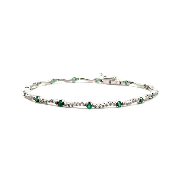 RIVIERE BRACELET WITH WHITE AND GREEN ZIRCONIAS
