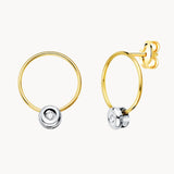 PENDIENTES ARO CON CHATON Y DIAMANTES CLARINDA