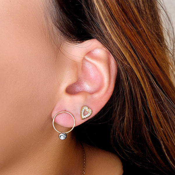 PENDIENTES ARO CON CHATON Y DIAMANTES CLARINDA