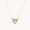 COLLAR CORAZON CON TOPACIO AZUL Y CIRCONITAS CLORINA