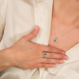 ANILLO ESMERALDA 7x5MM Y DIAMANTES 0.30 QILATES DIANE II