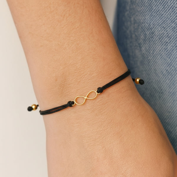 PULSERA MACRAME NEGRO INFINITO