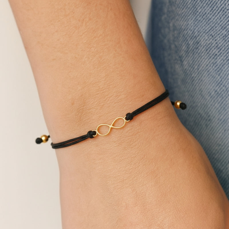 PULSERA MACRAME NEGRO INFINITO