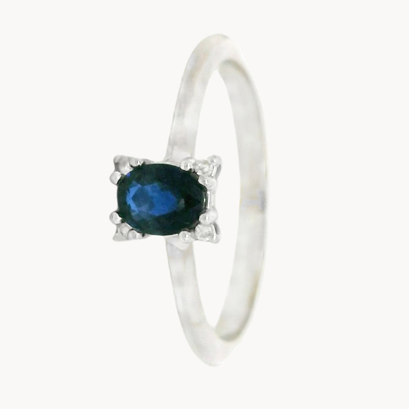 ANILLO ZAFIRO Y DIAMANTES TASIA