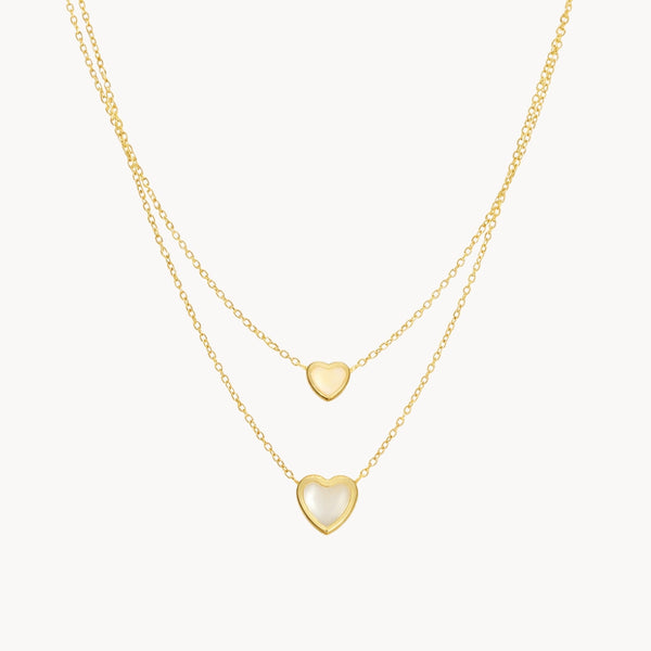 COLLAR DOBLE CORAZONES NACAR