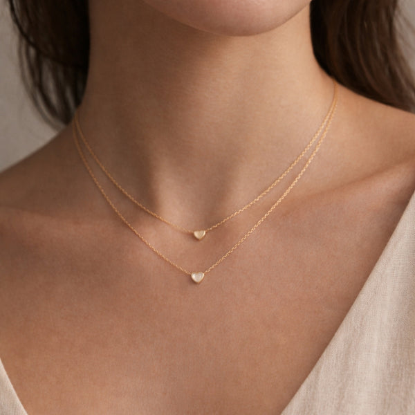 COLLAR DOBLE CORAZONES NACAR