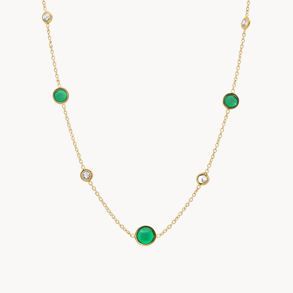 COLLAR CIRCONITAS BLANCAS Y VERDES AITANA