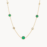 COLLAR CIRCONITAS BLANCAS Y VERDES AITANA