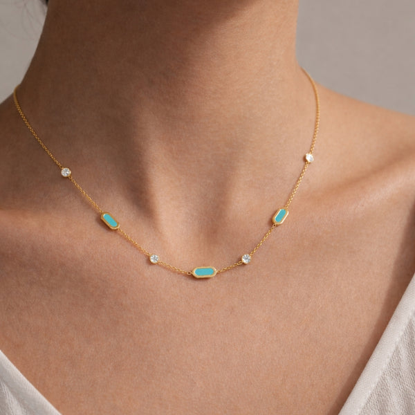 COLLAR ESMALTE CON CIRCONITAS ROSABELLA