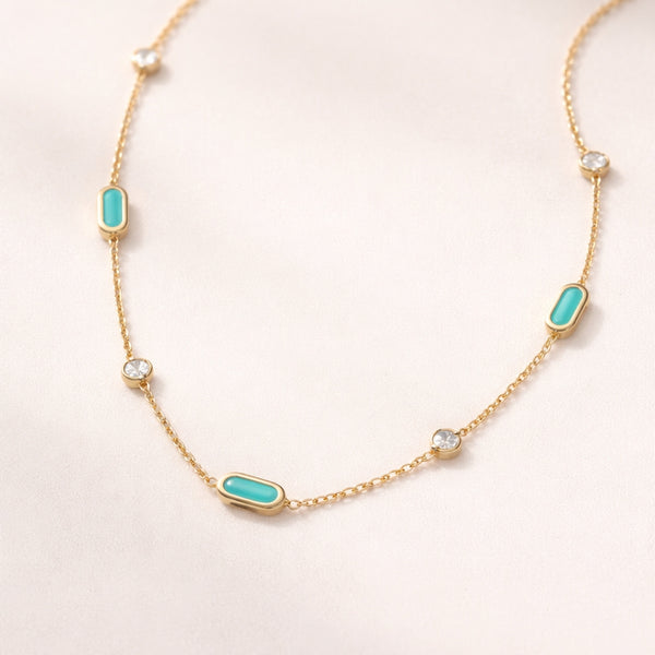 COLLAR ESMALTE CON CIRCONITAS ROSABELLA