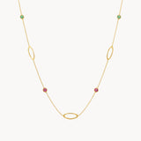 COLLAR OVALOS Y CIRCONITAS DE COLOR VANNA