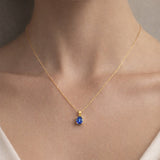 COLGANTE CUARZO AZUL OSCURO GRISELDA