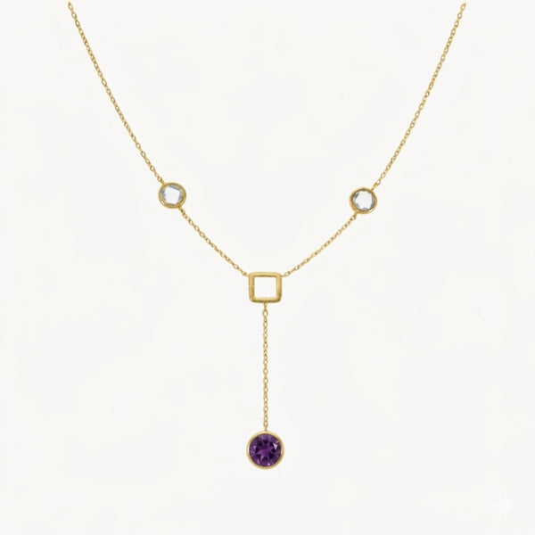 COLLAR CUARZOS AZULES Y AMATISTA DEANA