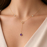 COLLAR CUARZOS AZULES Y AMATISTA DEANA