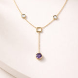 COLLAR CUARZOS AZULES Y AMATISTA DEANA