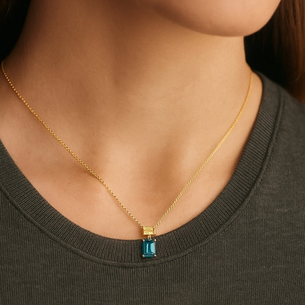 COLLAR TOPACIO LONDON BLUE Y OLIVINO AFIA