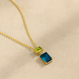 COLLAR TOPACIO LONDON BLUE Y OLIVINO AFIA