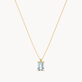 BAGUETTE-CUT AQUAMARINE CLAW-SET PENDANT