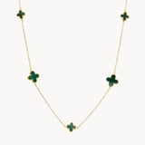 COLLAR TREBOLES CON MALAQUITA MELINA