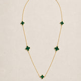 COLLAR TREBOLES CON MALAQUITA MELINA