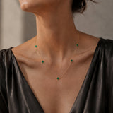 COLLAR TREBOLES CON MALAQUITA MELINA