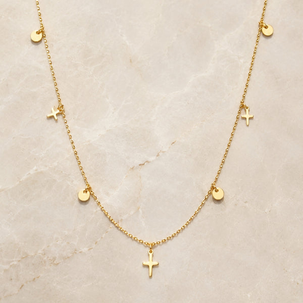 COLLAR CON CRUCES Y CHAPAS JANE